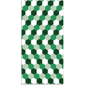 Tapis Vinyle Panorama Mosaïque Hexagones de Ton Vert 60x250 cm - Tapis pour Cuisine Bureau et Salon en PVC pas cher