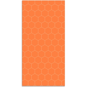 Tapis Vinyle - Panorama - Mosaïque Hexagones Orange - 60x110 cm - Résistant - Intérieur/Extérieur pas cher