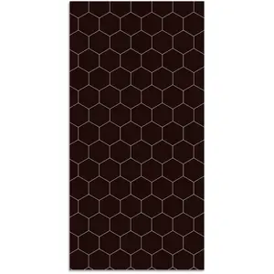 Tapis Vinyle Panorama Mosaïque Hexagones Noir 40x80 cm - Tapis pour Cuisine, Bureau et Salon en PVC pas cher