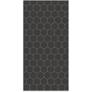 Tapis Vinyle Panorama Mosaïque Hexagones Gris 80x150 cm - Tapis pour Cuisine, Bureau et Salon en PVC pas cher