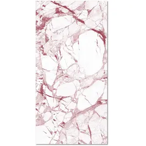 Tapis Vinyle Panorama Marbre Blanc et Rose 40x80 cm - Tapis pour Cuisi... pas cher