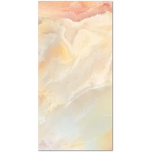 Tapis Vinyle - Panorama - Marbre Orange - 80x200 cm - Résistant - Intérieur/Extérieur pas cher