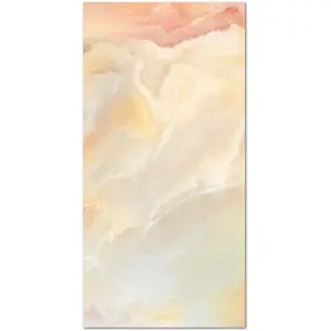 Tapis Vinyle - Panorama - Marbre Orange - 100x140 cm - Résistant - Intérieur/Extérieur pas cher
