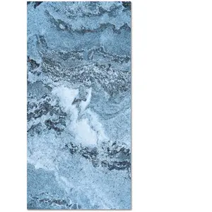 Tapis Vinyle - Panorama - Marbre Bleu - 40x80 cm - Résistant - Intérieur/Extérieur