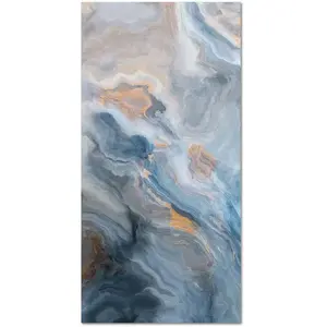 Tapis Vinyle - Panorama - Marbre Bleu et Orange - 120x160 cm - Résistant - Intérieur/Extérieur pas cher