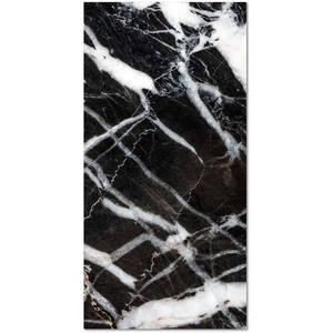 Tapis Vinyle - Panorama - Marbre Noir - 80x300 cm - Résistant - Intérieur/Extérieur pas cher