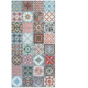 Tapis Vinyle Panorama Carreaux Ciments Nijar Multicolore 80x200 cm - T...Vendu parcdiscount
