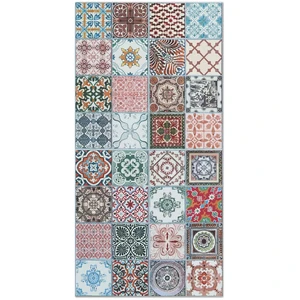 Tapis Vinyle Panorama Carreaux Ciments Nijar Multicolore 160x230 cm - Tapis pour Cuisine Bureau et Salon en PVC pas cher