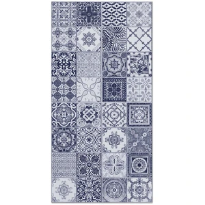 Tapis Vinyle - Panorama - Nijar - Carreaux Ciments - Bleu - 80x300 cm pas cher