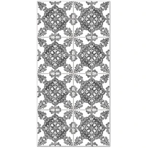 Tapis Vinyle Panorama Carreaux Ciments Cordoue Gris 80x150 cm - Tapis pour Cuisine Bureau et Salon en PVC pas cher