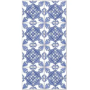 Tapis Vinyle Panorama Carreaux Ciments Cordoue Bleu 40x80 cm - Tapis p...Vendu parcdiscount