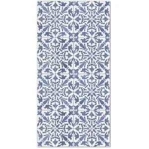 Tapis Vinyle - Panorama - Carreaux Ciments - Géométrique - Bleu - 40x8... pas cher
