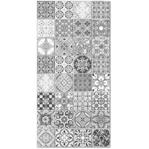 Tapis Vinyle Panorama Carreaux Ciments Jaen Gris 60x200 cm - Tapis pour Cuisine, Bureau et Salon en PVCVendu parcdiscount