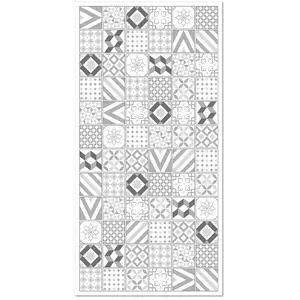 Tapis Vinyle Panorama Carreaux Ciments Love Gris 120x160 cm - Tapis po... pas cher