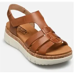 Sandales compensées cuir femme Pikolinos Palma - brandy pas cher