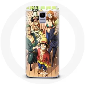 Coque pour Samsung Galaxy J6 2018 One Piece Luffy Affiche Equipages Manga Anime Maniacase pas cher