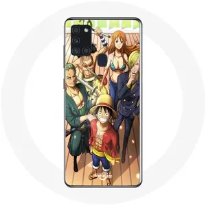 MANIACASE Coque pour Samsung Galaxy A21s One Piece Luffy Affiche Equipages Manga... pas cher