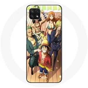Coque pour Samsung Galaxy A22 5G One Piece Luffy Affiche Equipages Man...
