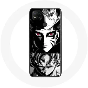 Comparateur de prix : Coque pour Xiaomi Redmi 9C Sangoku Naruto Luffy one piece Dragon Ball Z fond noir et blanc anime manga Maniacase