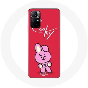 Coque pour Xiaomi Redmi Note 11s 5G BTS Bangtan Garçons BT21 Cooky Fond Rouge Maniacase pas cher