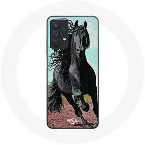 MANIACASE Coque pour Samsung Galaxy A32 5G Cheval Noir De La Race Frisonne Mania... pas cher