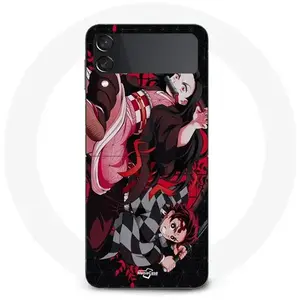 Coque - MANIACASE - Galaxy Z Flip4 - Demon Slayer - Souple - Mixte pas cher
