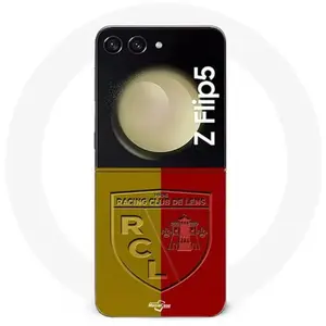 MANIACASE Coque Samsung Galaxy Z Flip5 RCL LENS Logo fond jaune et rouge pas cher
