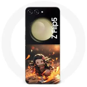 Comparateur de prix : MANIACASE Coque Samsung Galaxy Z Flip5 Demon Slayer Nezuko 3D art anime Manga