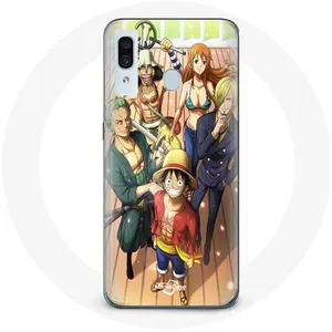 MANIACASE Coque pour Samsung Galaxy A30 One Piece Luffy Affiche Equipages Manga ... pas cher