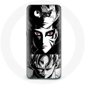 Coque pour Samsung Galaxy A3 2017 Sangoku Naruto Luffy one piece Dragon Ball Z fond noir et blanc anime manga Maniacase pas cher