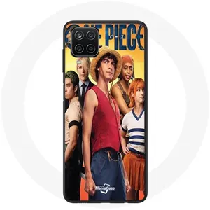 MANIACASE Coque pour Samsung Galaxy A12 Anime One Piece Luffy Affiche Personnage... pas cher