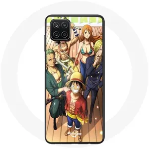 MANIACASE Coque pour Samsung Galaxy A12 One Piece Luffy Affiche Equipages Manga ... pas cher