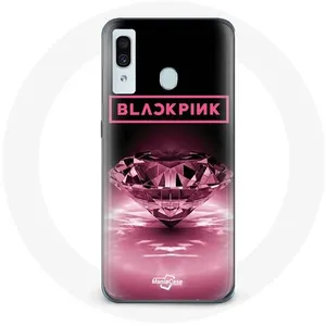 MANIACASE Coque pour Samsung Galaxy A40 Wallpaper diamante Blackpink Kpop Logo R... pas cher