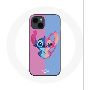 Coque pour Iphone 14 Plus Stitch et angel bleu rose Maniacase pas cher