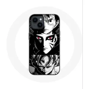 Coque - MANIACASE - Iphone 14 - Souple - Anime - Noir et blanc pas cher