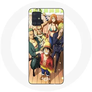 Coque pour Samsung Galaxy A51 4G One Piece Luffy Affiche Equipages Manga Anime Maniacase pas cher