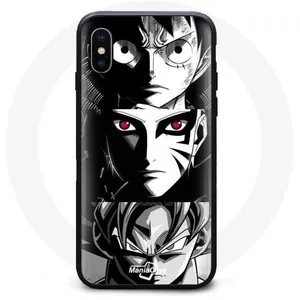Comparateur de prix : Coque pour Iphone XS Max Sangoku Naruto Luffy one piece Dragon Ball Z fond noir et blanc anime manga Maniacase