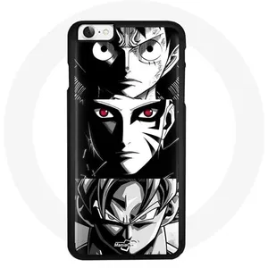 Coque pour Iphone 5 Sangoku Naruto Luffy one piece Dragon Ball Z fond noir et blanc anime manga Maniacase pas cher