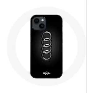 Coque pour Iphone 14 Plus Audi Logo cache moyeu fond noir Maniacase pas cher
