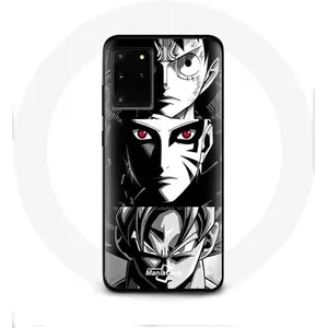 Coque pour Samsung Galaxy S11 plus Sangoku Naruto Luffy one piece Dragon Ball Z fond noir et blanc anime manga Maniacase pas cher