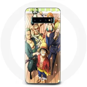 MANIACASE Coque pour Samsung Galaxy S10 One Piece Luffy Affiche Equipages Manga ... pas cher