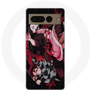 MANIACASE Coque Google Pixel 7 Pro demon slayer tanjiro nezuko attaque combat pas cher