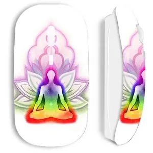 Souris blanche sans fil Maniacase, Lotus chakra coloree pas cher