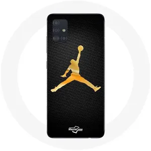 Coque pour Samsung Galaxy A51 5G Air Michael Jordan Logo Jaune Maniacase pas cher