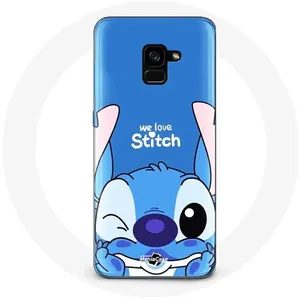 Coque pour Samsung Galaxy A8 Plus Stitch mignon fond bleu Maniacase pas cher