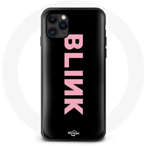 Coque pour Iphone 12 Blink Fandom Blackpink Logo Rose Fond Noir Maniacase pas cher