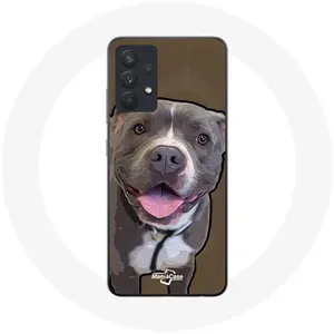 Coque pour Samsung Galaxy A13 4G / A13 4G Lite Chien Pitbull Blanc gris Maniacase pas cher