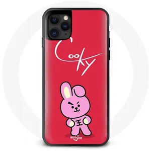 Coque pour Iphone 11 Pro BTS Bangtan Garçons BT21 Cooky Fond Rouge Maniacase pas cher