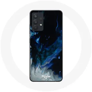Coque pour Samsung Galaxy A13 4G / A13 4G Lite Nuages de fumée multicolore de bleu gris et noir sur fond noir Maniacase pas cher