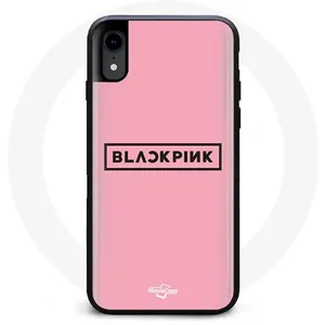 Coque pour Iphone XS Blackpink Groupe de K-pop Logo Fond Rose Maniacas... pas cher